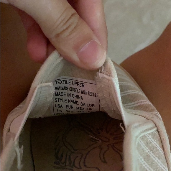 Cream striped slip on shoes - Picture 2 of 3